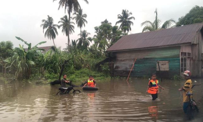 Banjir Luapan Krueng Teunom  di Aceh Jaya 