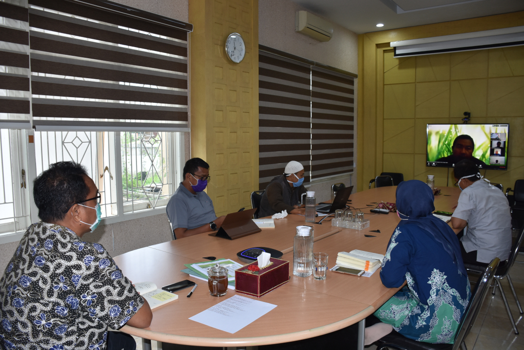 Rapat melalui media Video Teleconference di Balai Wilayah Sungai Sumatera I