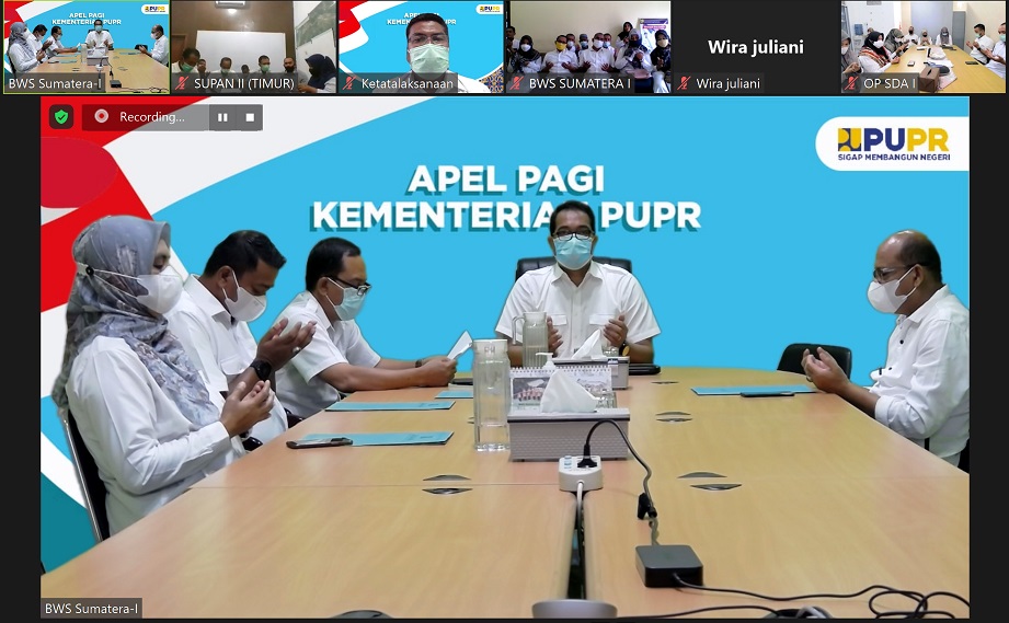 Pengarahan Dari Kepala BWS Sumatera I Dalam Apel Pagi Secara Virtual